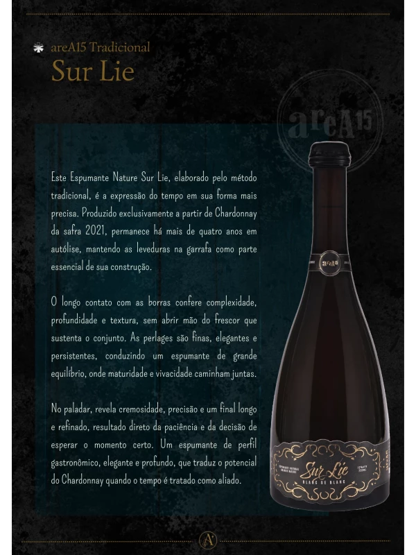 Sur lie NATURE método tradicional safra 2021 - 2⁰ coleção 