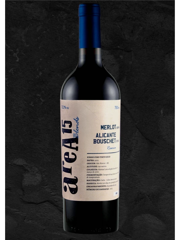 areA15 Blends MERLOT/ALICANTE BOUSCHET safra 2021 - 3° coleção