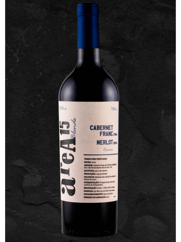 areA15 Blends CABERNET FRANC/MERLOT safra 2020 - 1⁰ coleção 