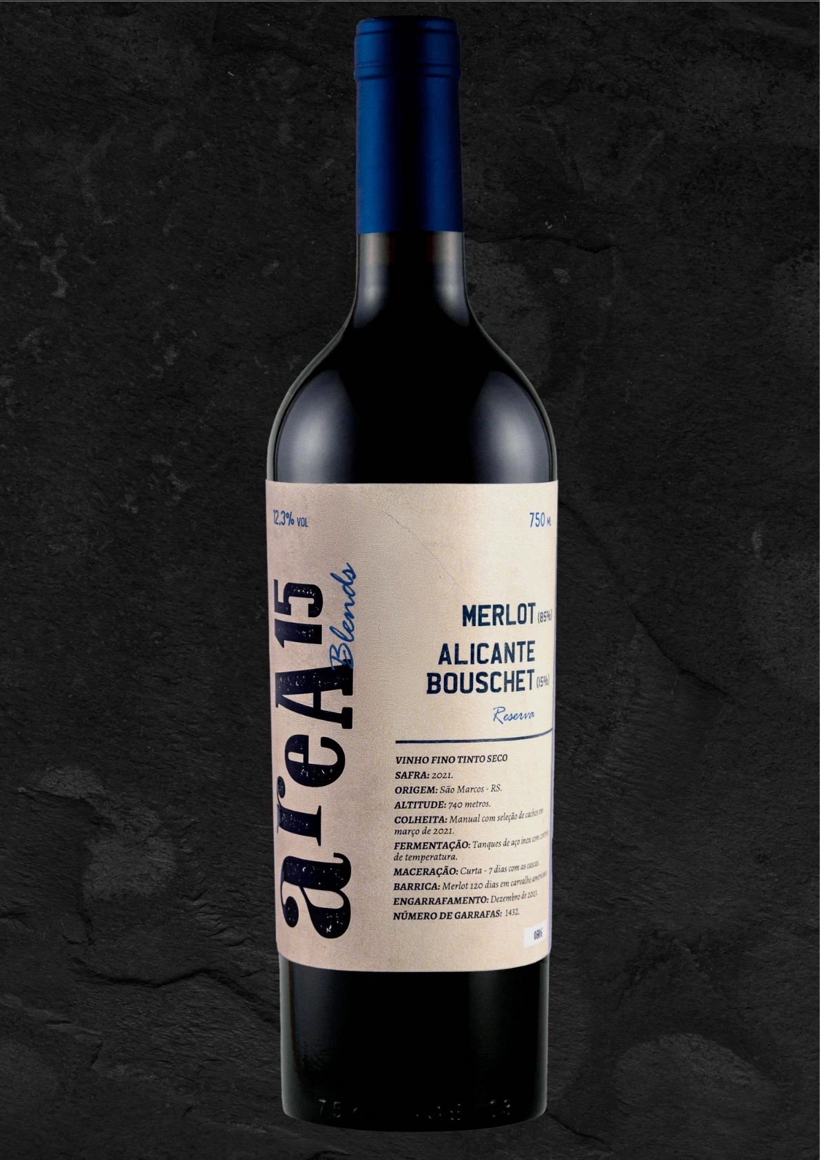 areA15 Blends MERLOT/ALICANTE BOUSCHET safra 2021 - 3° coleção